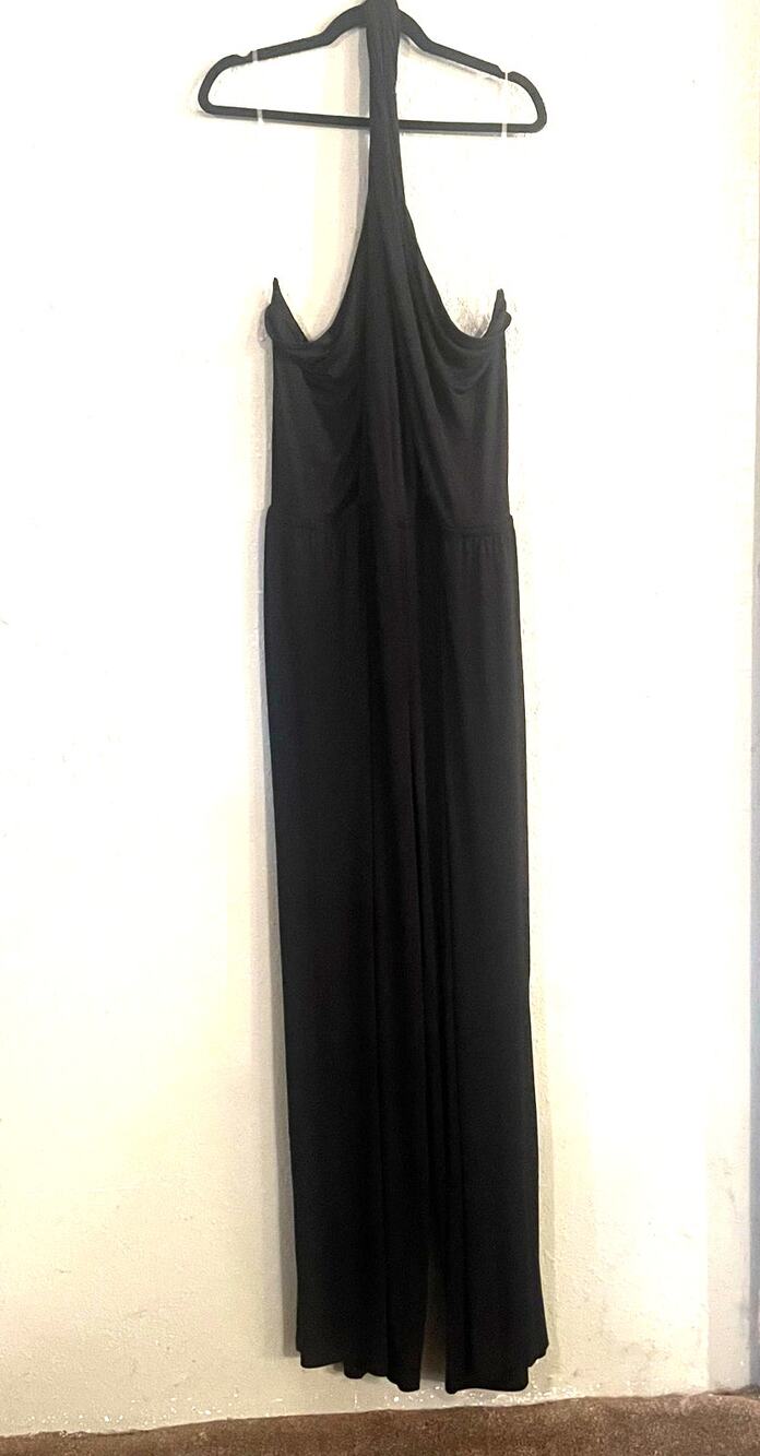 NWT Lane Bryant 22/24L Halter Top Wide Leg Jumper Black Retro Goth Whimsygoth